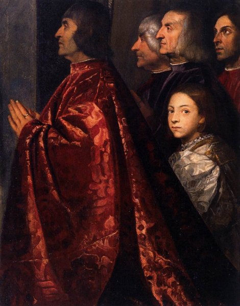 Madonna with Saints and Members of the Pesaro Family (detail 2)