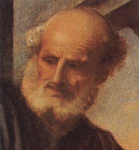 Madonna with Saints and Members of the Pesaro Family (detail-1) 1519-26